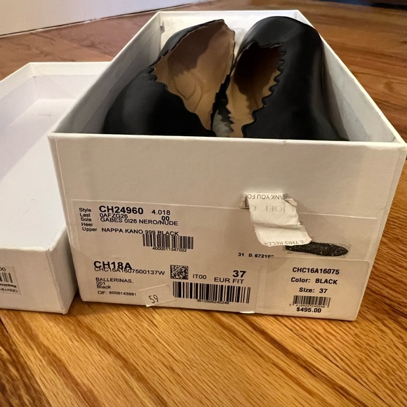 Chloe Lauren Black Leather Ballet Flats - Picture 2 of 6